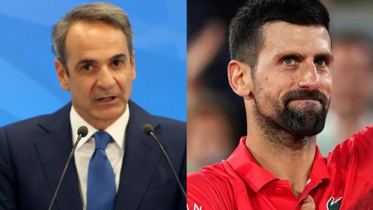 Ο Κυριάκος Μητσοτάκης και ο Νόβακ Τζόκοβιτς