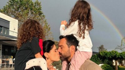 Ο Σάκης Τανιμανίδης και η Χριστίνα Μπάμπα με τα παιδιά τους