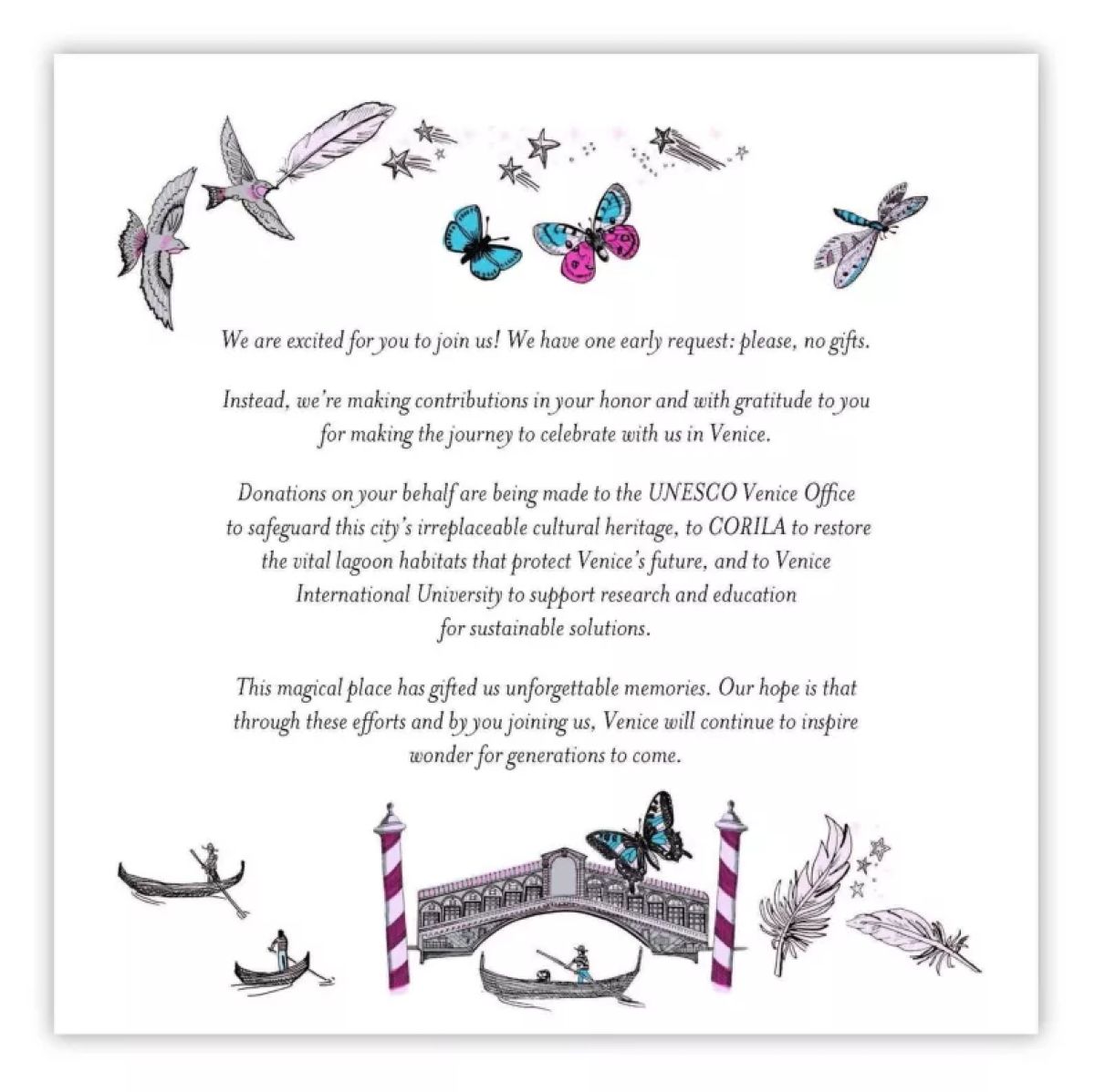 Το προσκλητήριο του γάμου του του Τζέφ Μπέζου και της Λόρεν Σάντσεζ