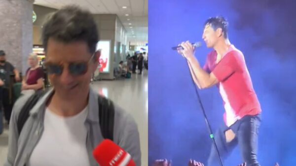 Ο Σάκης Ρουβάς στο αεροδρόμιο και με σκισμένο τζιν στη σκηνή