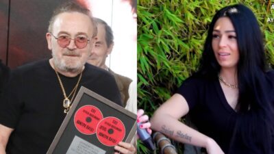 Ο Σταμάτης Γονίδης και δίπλα η κόρη του