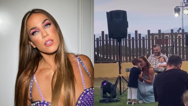 Η Κατερίνα Στικούδη μόνη της και με τον Βαγγέλη Σερίφη και τα παιδιά τους σε βάφτιση