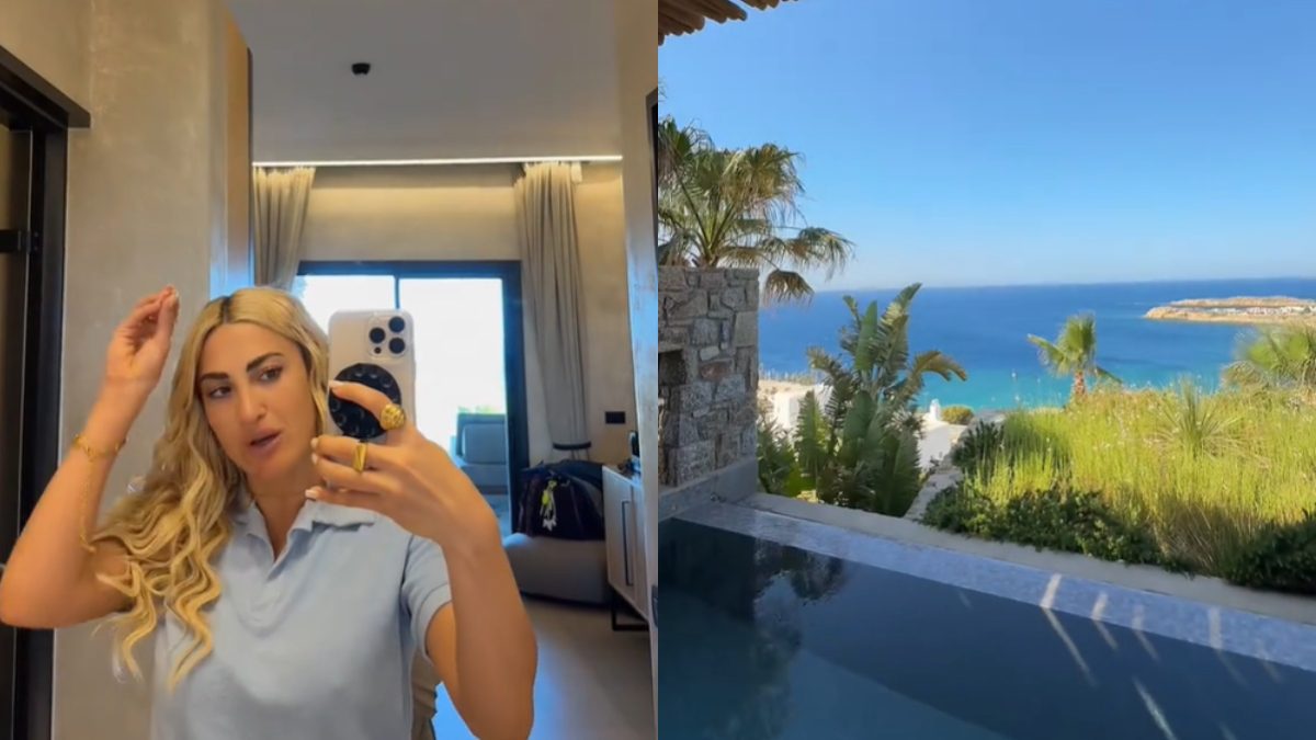 Η Ιωάννα Τούνη και το δωμάτιο που μένει στη Μύκονο