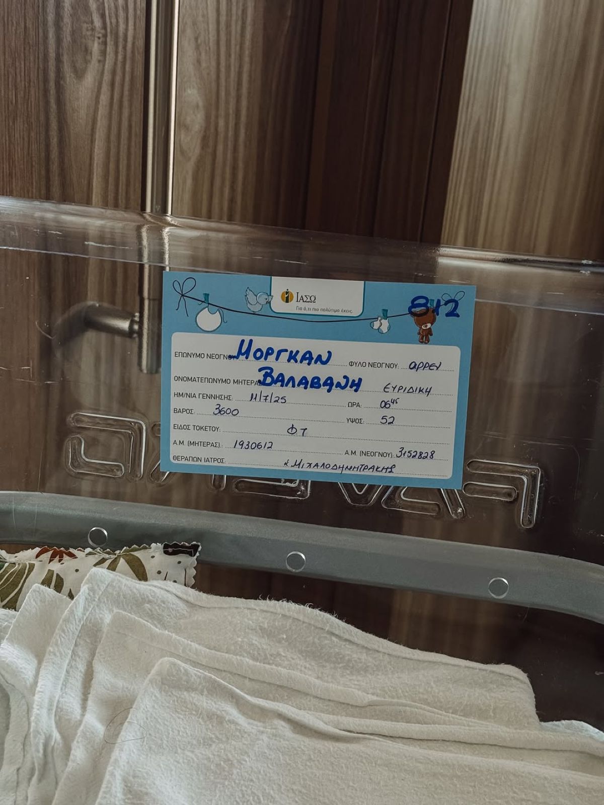 Η Ευρυδίκη Βαλαβάνη στο μαιευτήριο