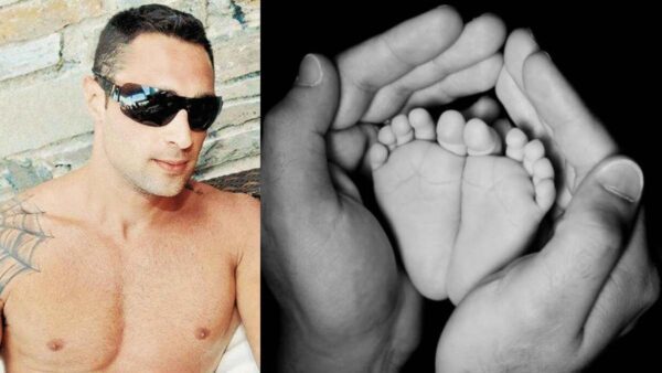 Ο Βαγγέλης Στεφανάκης με ένα μωρό