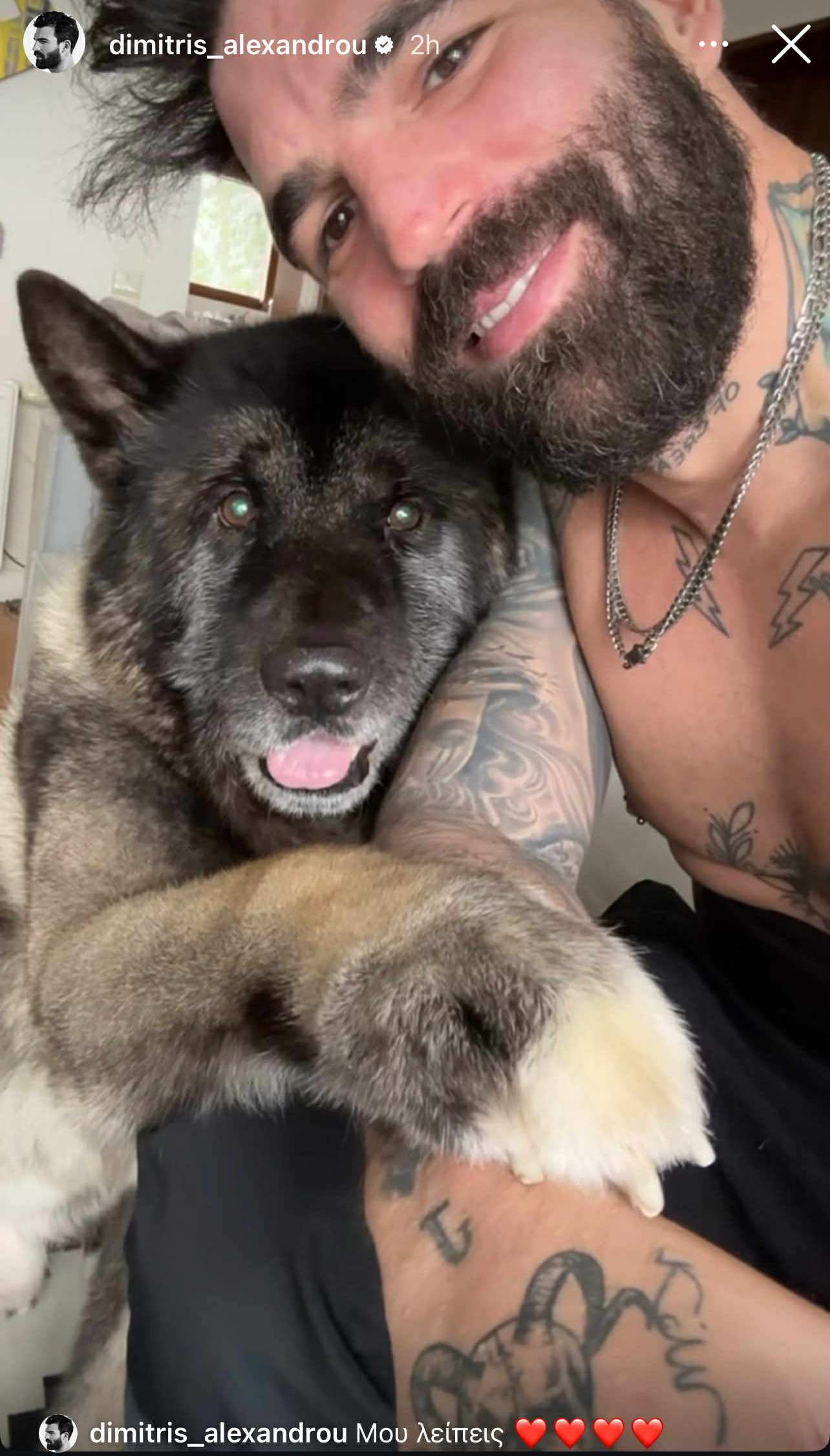 Η ανάρτηση του Δημήτρη Αλεξάνδρου με τον σκύλο του