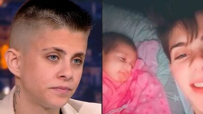 Η Μουρτζούκου με το μωρό της