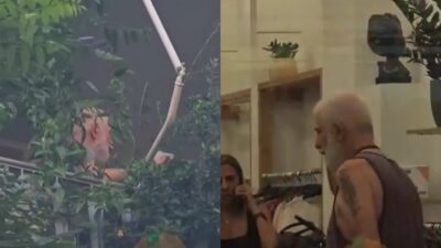 Ο Πέτρος Φιλιππίδης στην Πατησίων μετά τη φωτιά στο σπίτι του