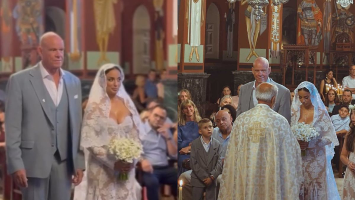 Η Ελπίδα Ιακωβίδου και ο Τζώνη Καλημέρης στον γάμο τους