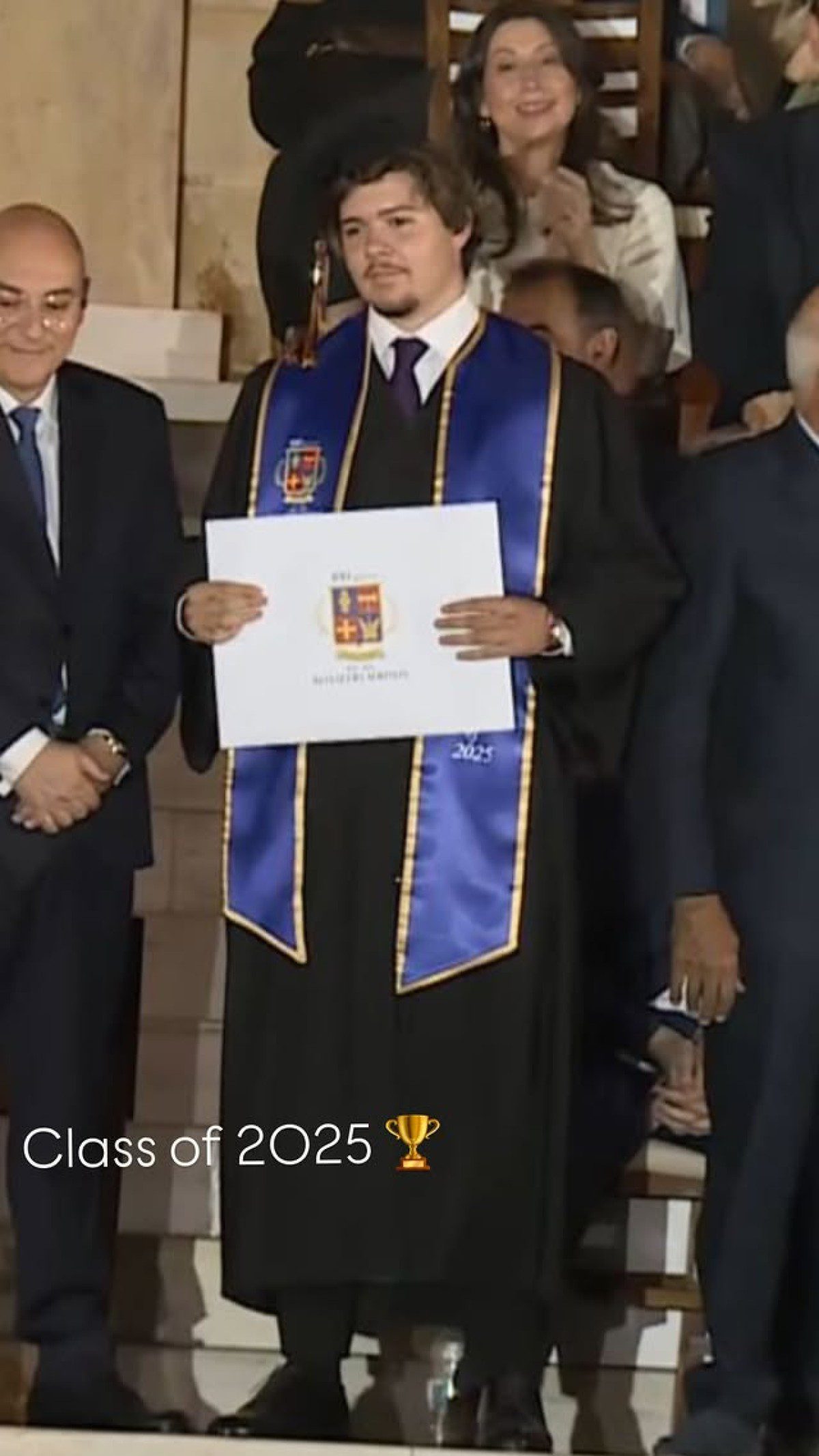 Ο Μάξιμος Κωστόπουλος στην αποφοίτηση του