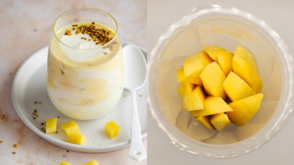 Μους Μάνγκο και κομμάτια μάνγκο