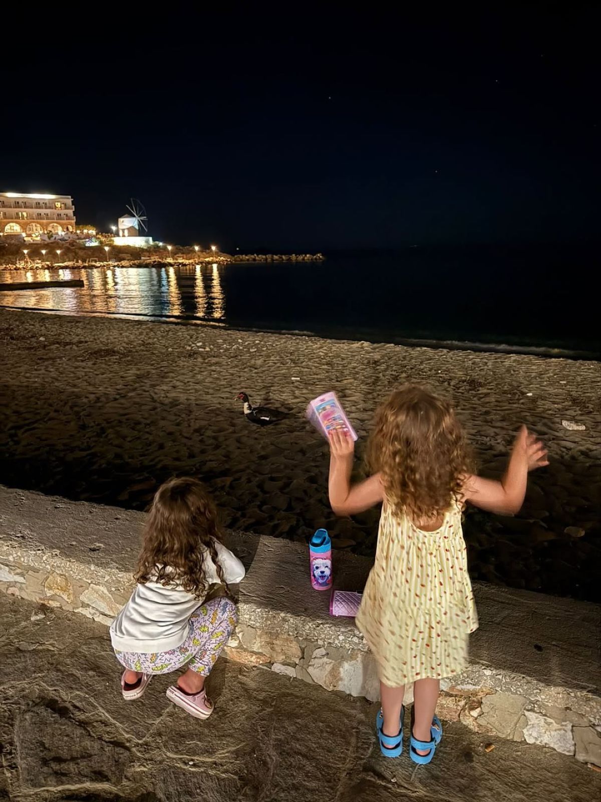 Οι κόρες της Μπόμπα και του Τανιμανίδη στην παραλία το βράδυ