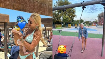 Η Κωνσταντίνα Σπυροπούλου με τον μικρό της γιο