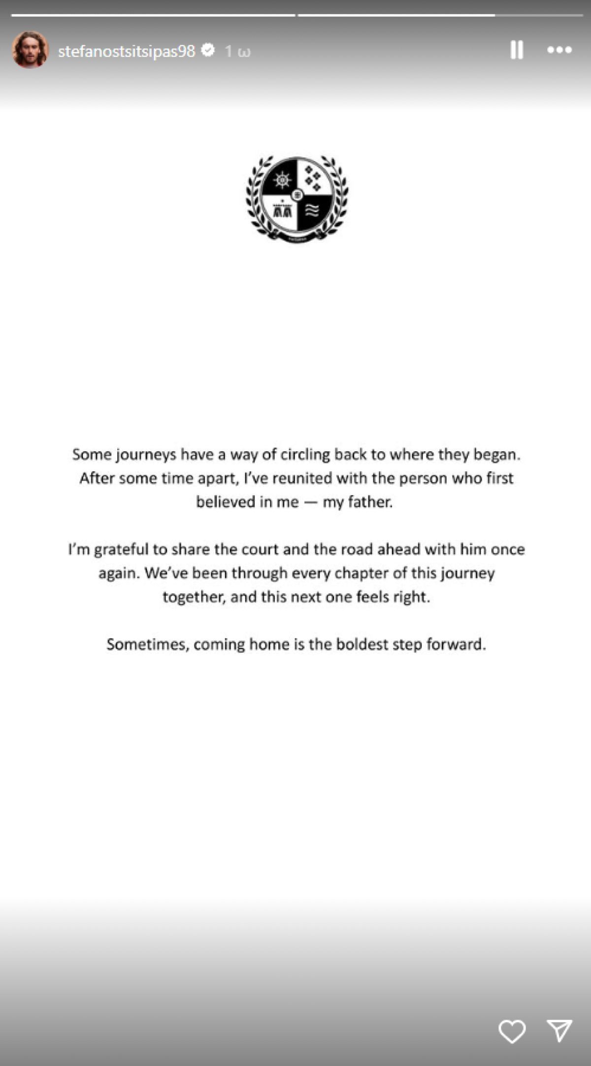 Η ανάρτηση του Στέφανου Τσιτσιπά