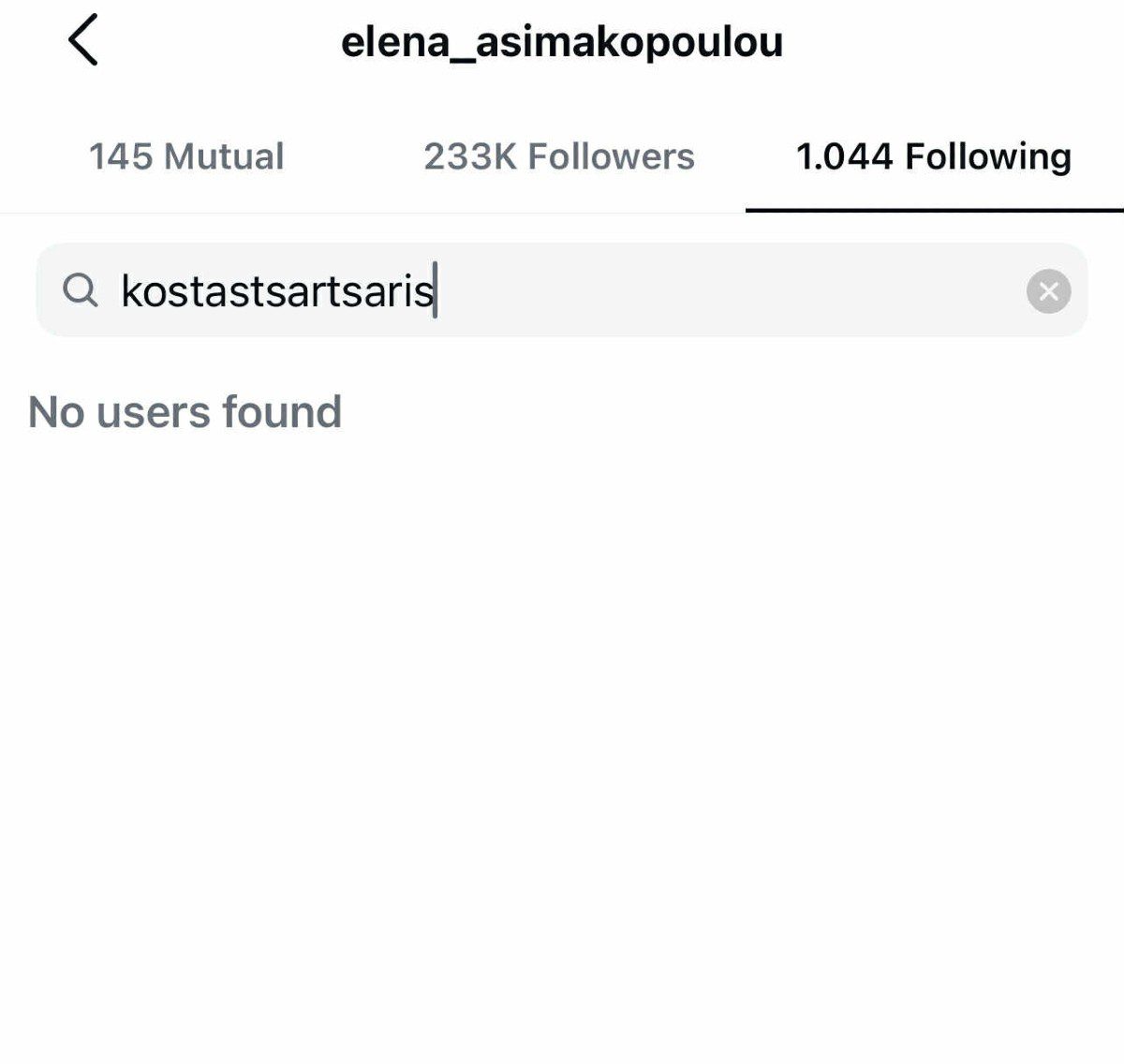 Το unfollow της Έλενας Ασημακοπούλου στο Κώστα Τσαρτσαρή