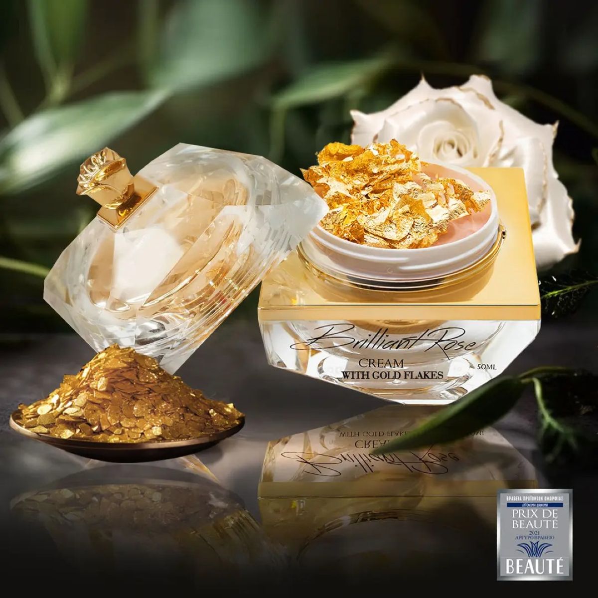 Brilliant Rose Cream with gold flakes