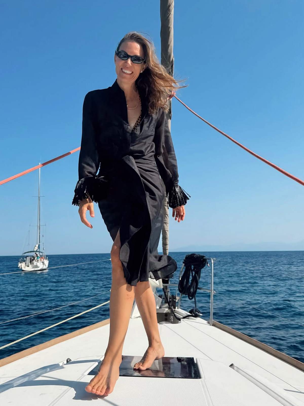 Η Βίκυ Καγιά σε σκάφος