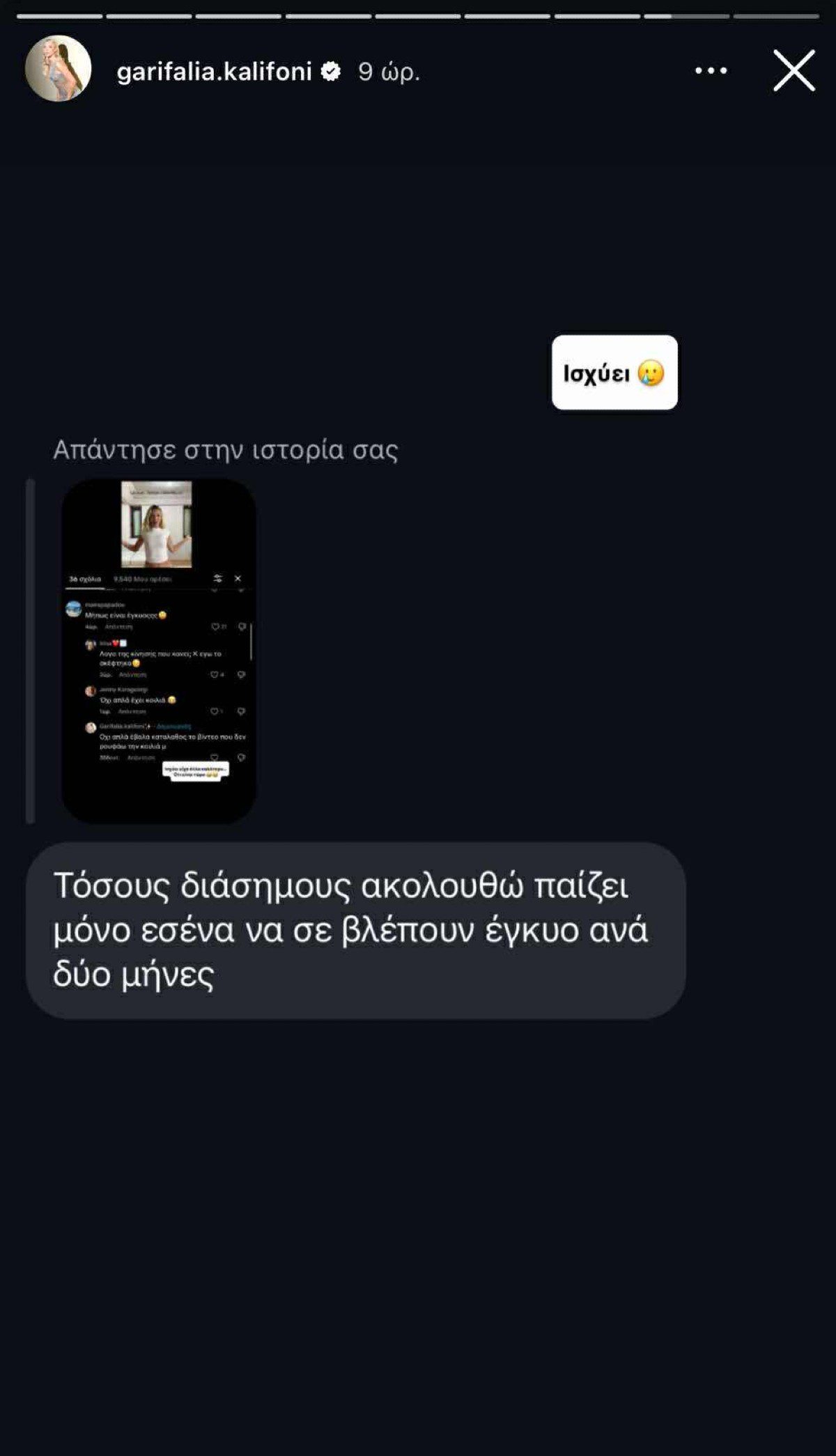 Γαρυφαλλιά Καληφώνη εγκυμοσύνη