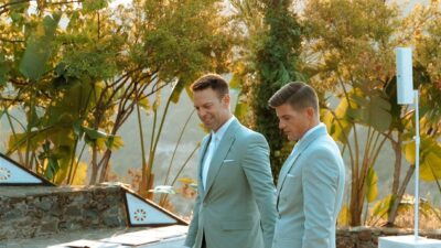 Ο Στέφανος Κασσελάκης και ο Τάιλερ Μακμπέθ στον γάμο τους