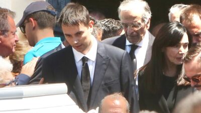 Ο Κώστας Σαμαράς στην κηδεία της Λένας