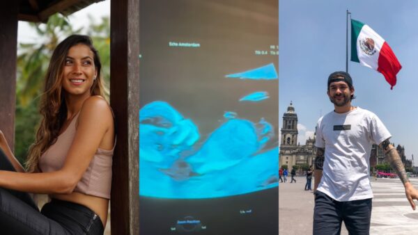 Ο Γιώργος Λασκαρίδης, η σύντροφός του και ο υπέρηχος του μωρού τους