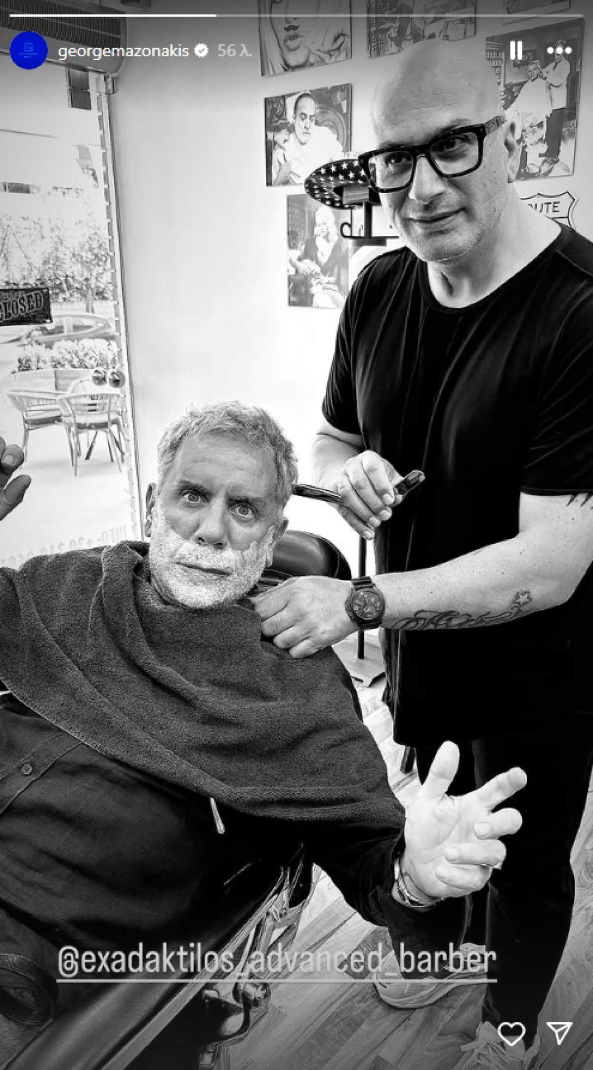 Ο Γιώργος Μαζωνάκης στο κομμωτήριο