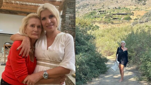 Η Ελένη Μενεγάκη με την μητέρα της και μόνη της