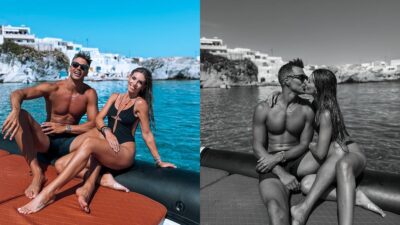 Η Αθηνά Οικονομάκου με τον Μπρούνο Τσερέλα στην Κίμωλο