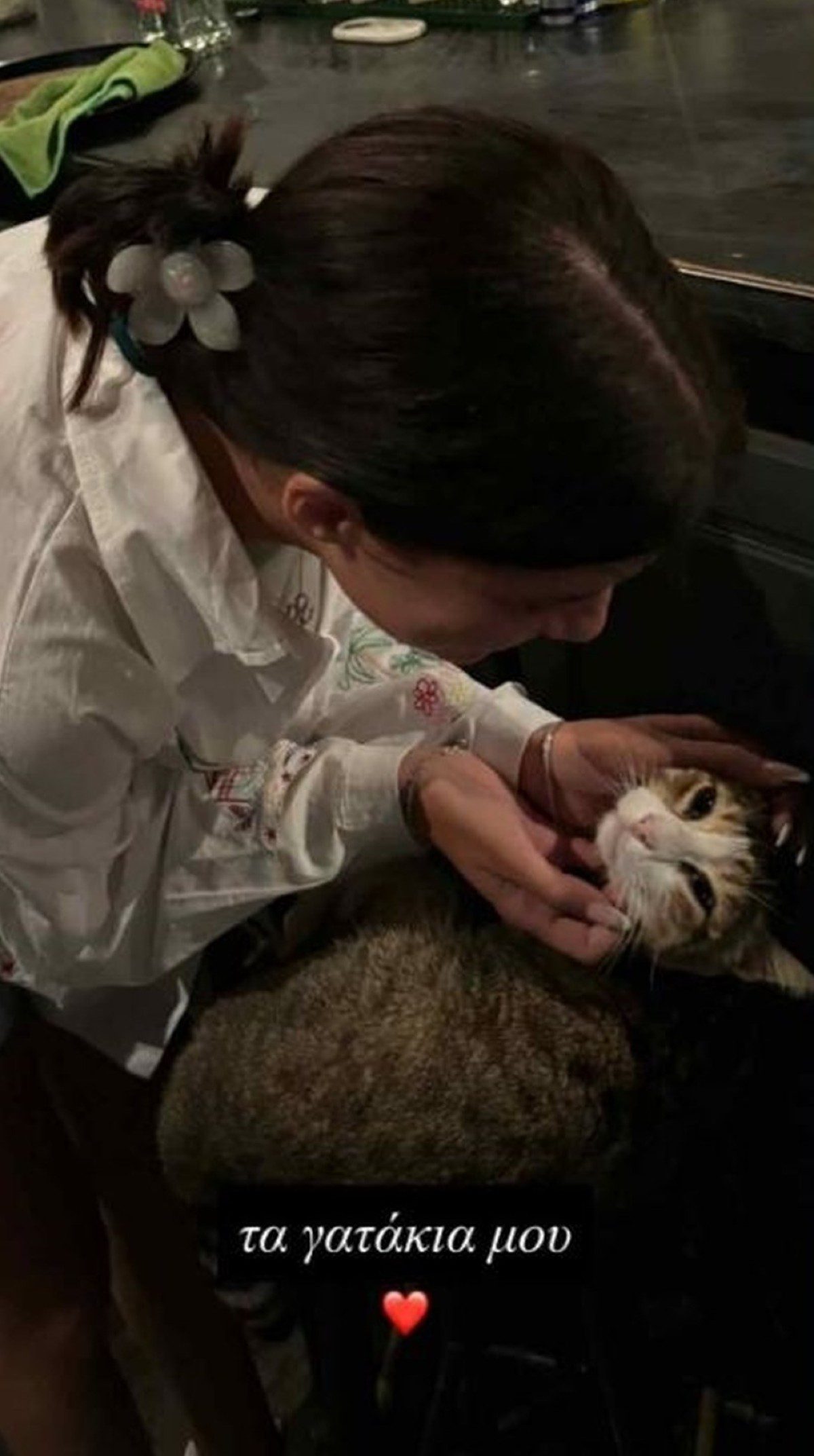 Η κόρη της Νατάσας Παζαΐτη και το γατάκι τους