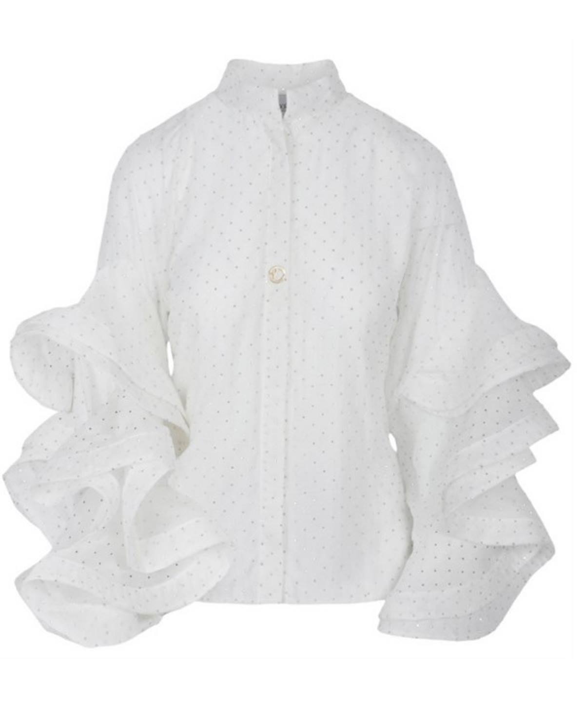 πουκάμισο με βολάν λευκό