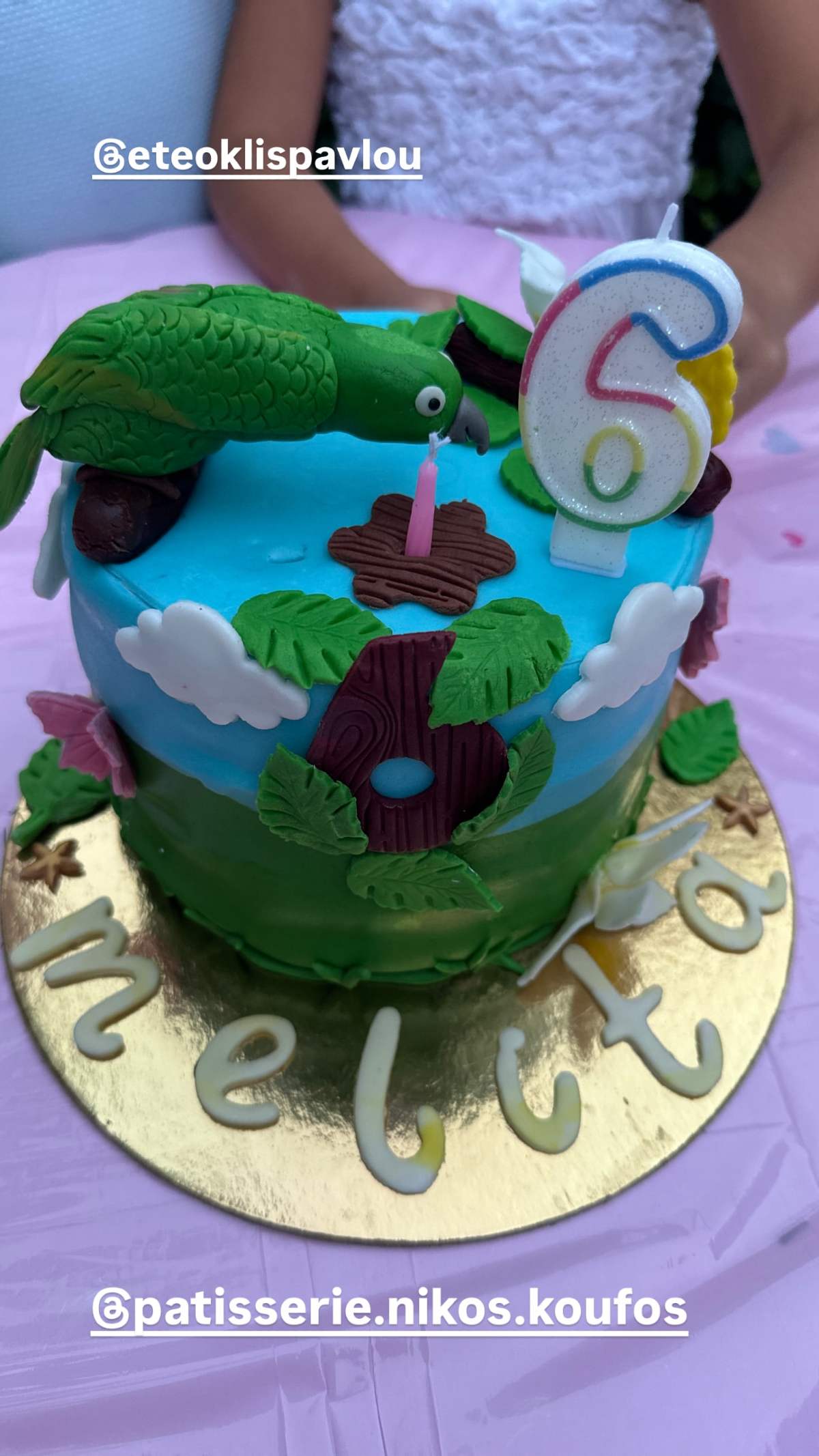 Η τούρτα γενεθλίων της κόρης της Ελένης Χατζίδου και του Ετεοκλή Παύλου, Μελίτας