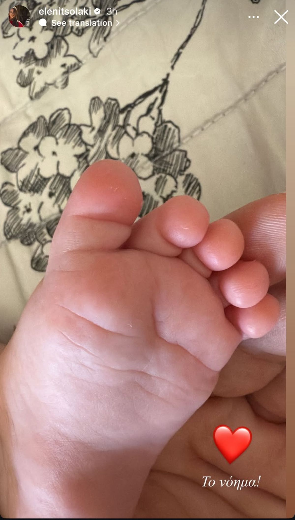 Το πατουσάκι της κόρης της Ελένης Τσολάκη