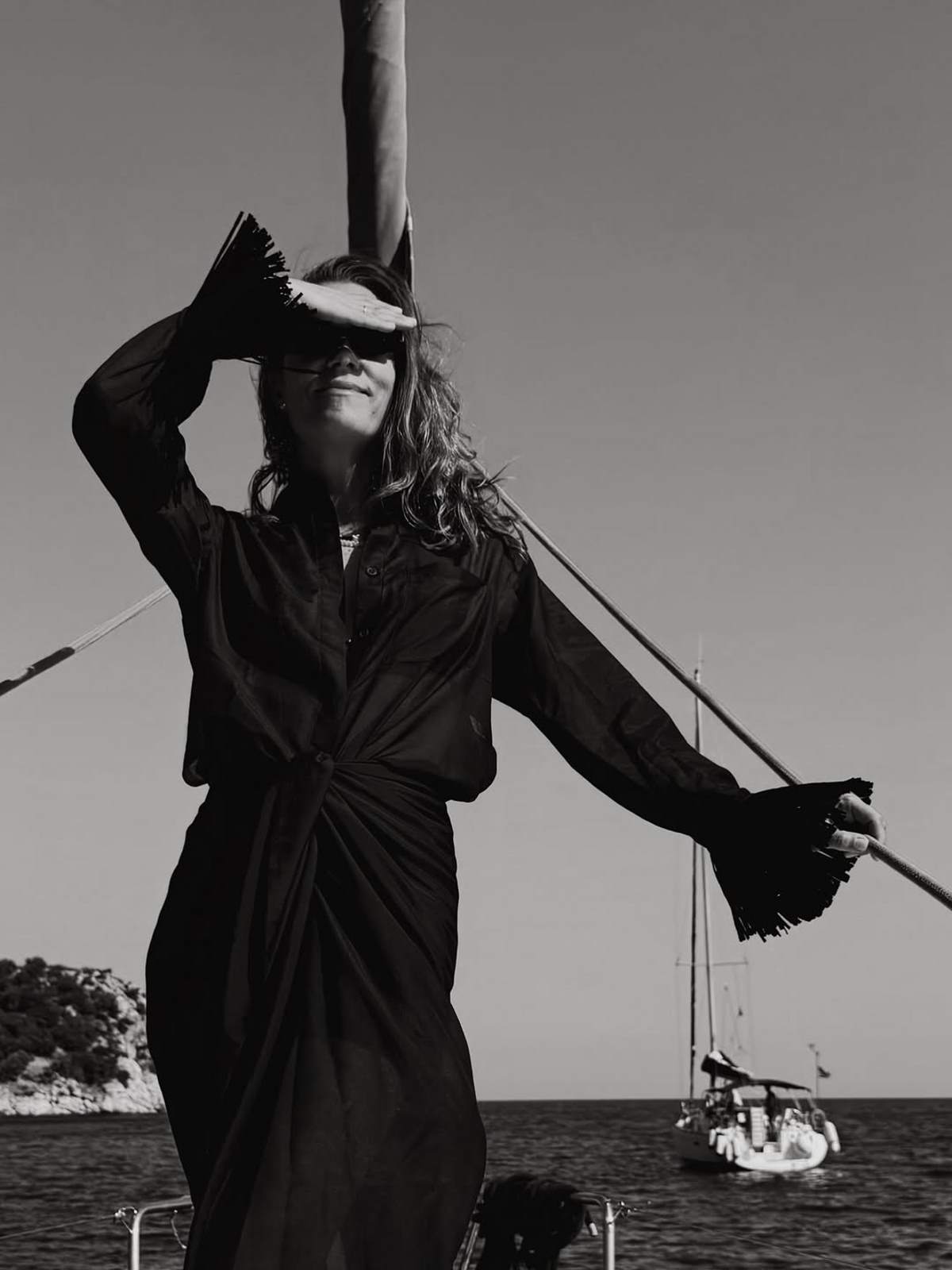 Η Βίκυ Καγιά σε σκάφος