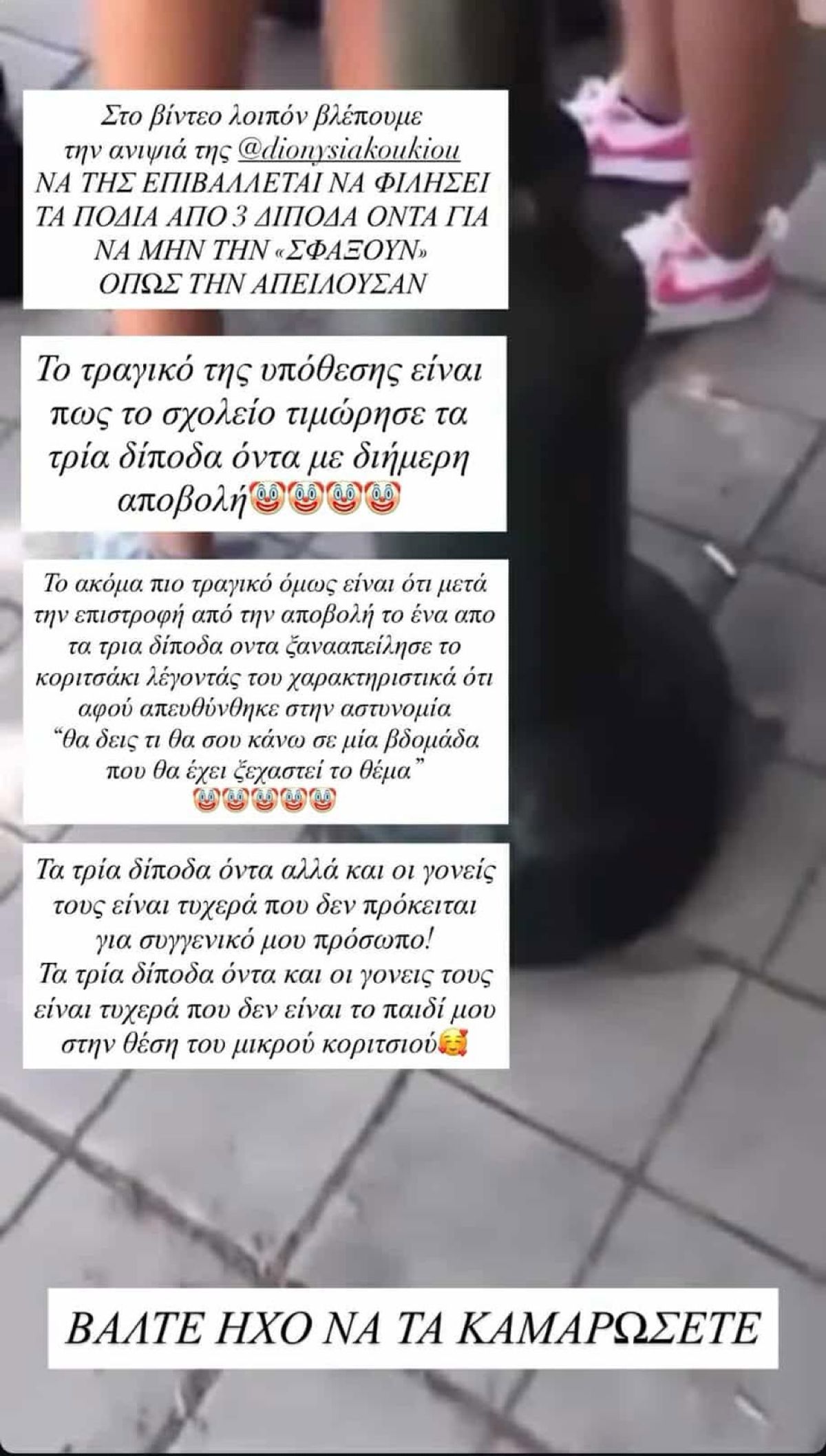 To story που έκανε ο Αλέξανδρος Κοψιάλης για την ανιψιά της Διονυσίας Κουκίου