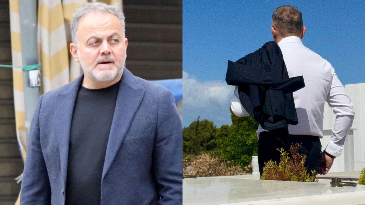 Ο Μιχάλης Κεφαλογιάννης στον τάφο της μητέρας του