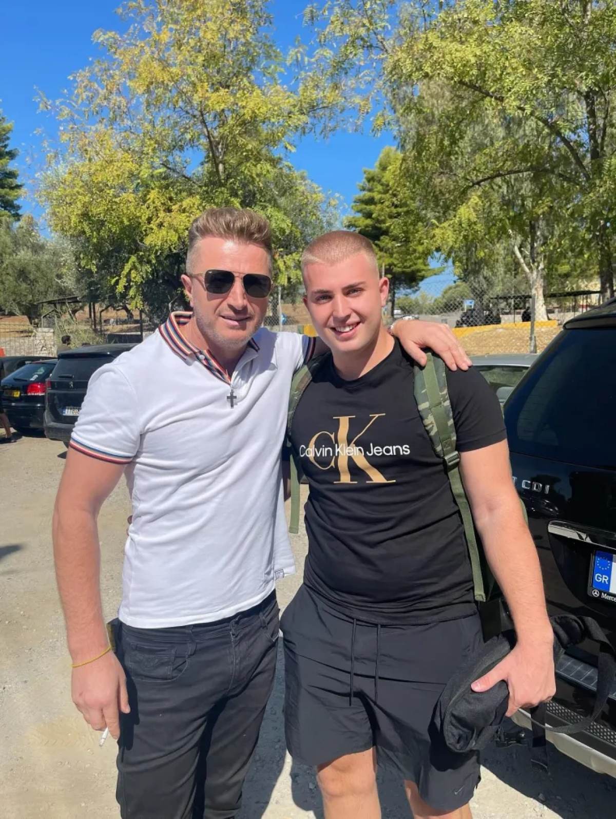 Ο Γιώργος Βελισσάρης με το γιο του