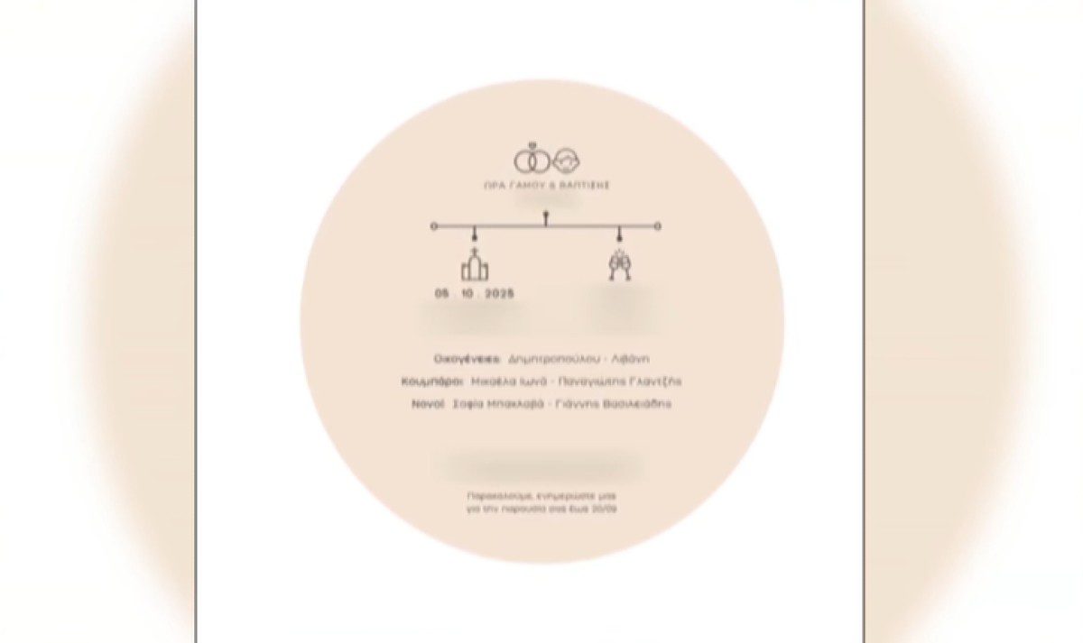 Ανδρομάχη Λιβάνης προσκλητήριο γάμου