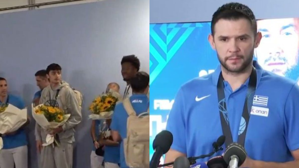 Η Εθνική Ελλάδος μπάσκετ στο αεροδρόμιο