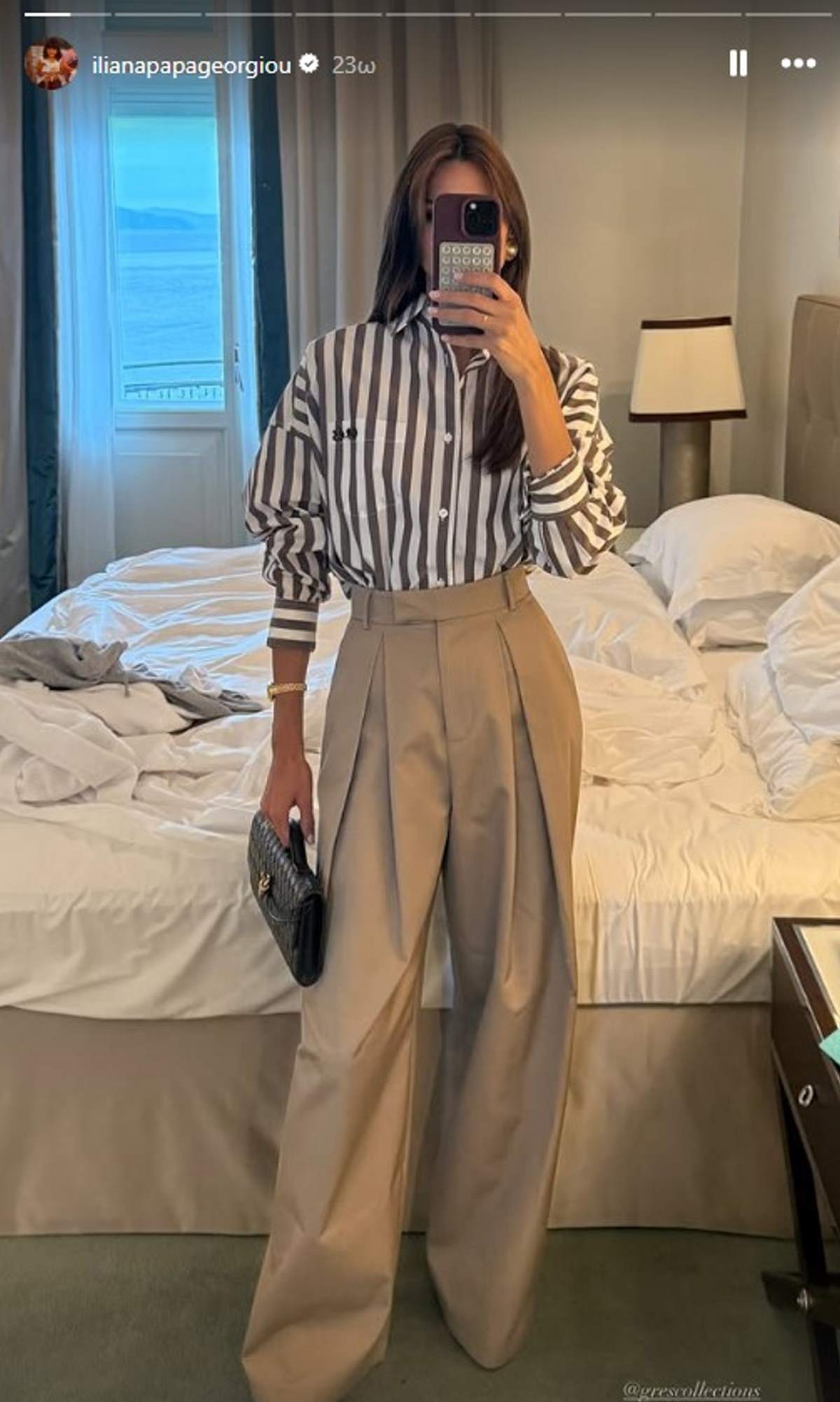 Τα φαρδιά παντελόνια φοράει η Ηλιάνα Παπαγεωργίου