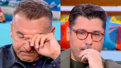 Ο Γιώργος Λιάγκας και ο Λάμπρος Κωνσταντάρας δακρυσμένοι