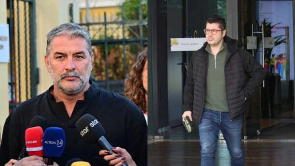 Ο Βασίλης Μπισμπίκης και ο Λάμπρος Κωνσταντάρας