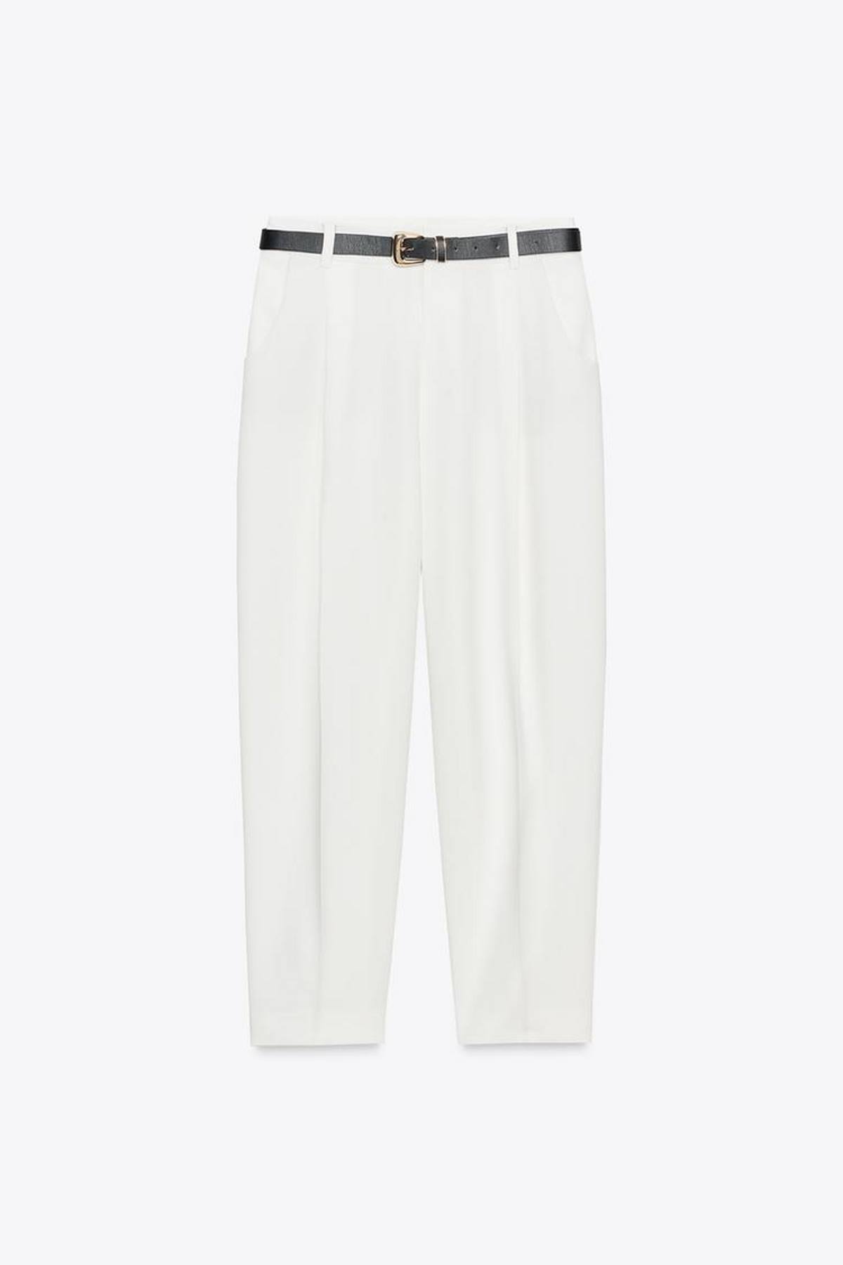 Zara λευκό παντελόνι
