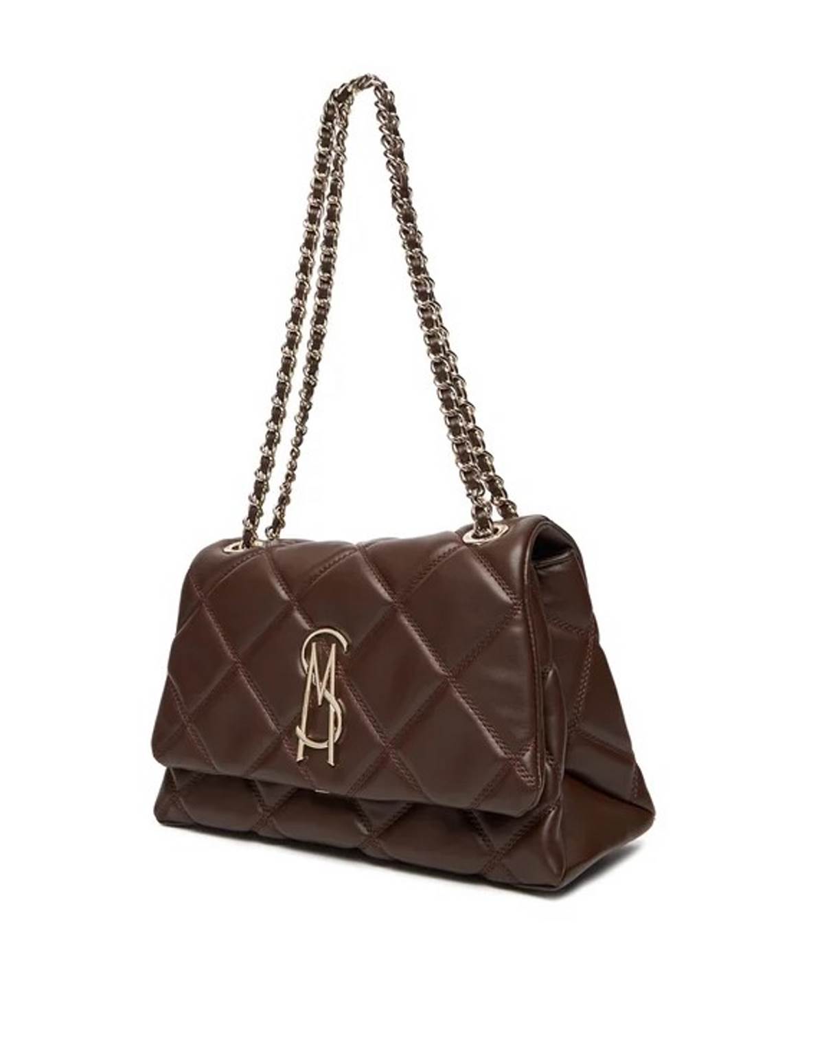 καφέ τσάντα καπιτονέ