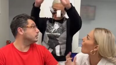 Ο Λάμπρος Κωνσταντάρας, η Ιωάννα Μαλέσκου και η Άρια Καλύβα