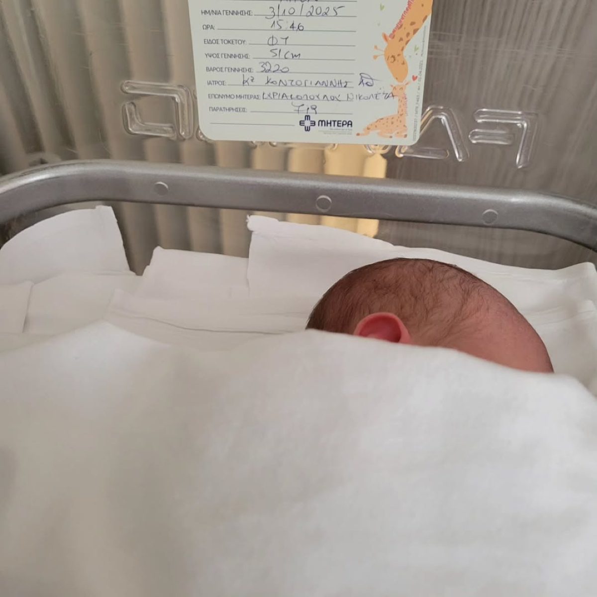 Το νεογέννητο μωρό της Νικόλ Κυριακοπούλου