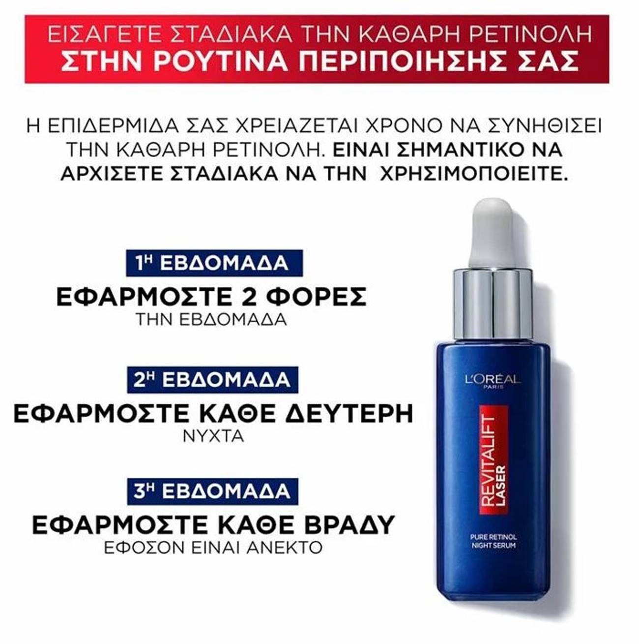 Ρουτίνα περιποίησης με ρετινόλη L' Oreal