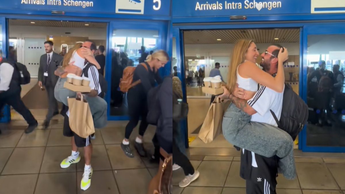 Ο Άρης Σοϊλέδης και η Μαριλίνα Κυπαρίσση στο αεροδρόμιο