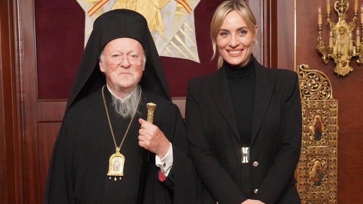 Η Ελεονώρα Μελέτη με τον Οικουμενικό Πατριάρχη
