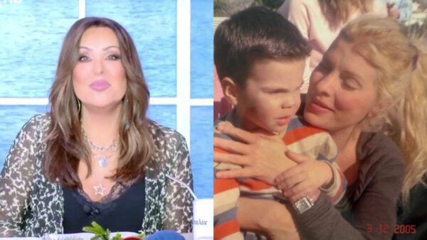 Η Ναταλία Γερμανού και η Ελένη Μενεγάκη με τον Άγγελο Λάτσιο παλιά