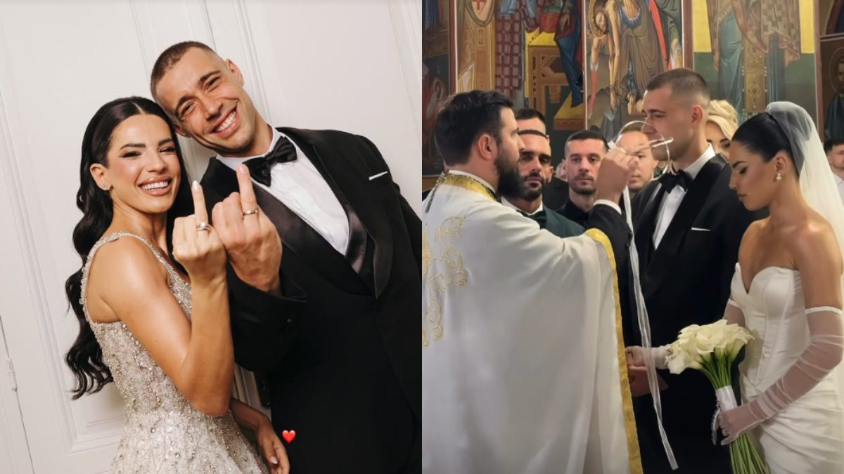 Η Στέλλα Πάσσαρη και ο Σωτήρης Αφεντάκης στον γάμο τους